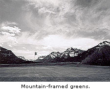 Mountain-framed greens